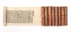 Eight scrolls, finely woodblock-printed, of the complete Lotus Sutra [S.: Saddharmapundarikasutra; J.: Myohorengekyo 妙法蓮華経]