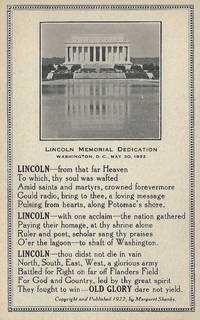 Lincoln Memorial Dedication Poem, Washington, D.C., May 30, 1922