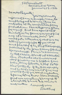image of Robert Frost writing to Mr. Paquette, Autograph Letter Signed with photograph of Frost
