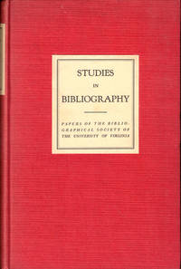 Studies in Bibliography: Papers of the Bibliographical Society of the University of Virginia Volume Sixteen