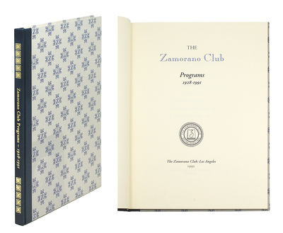 Zamorano Club Programs 1928- 1991