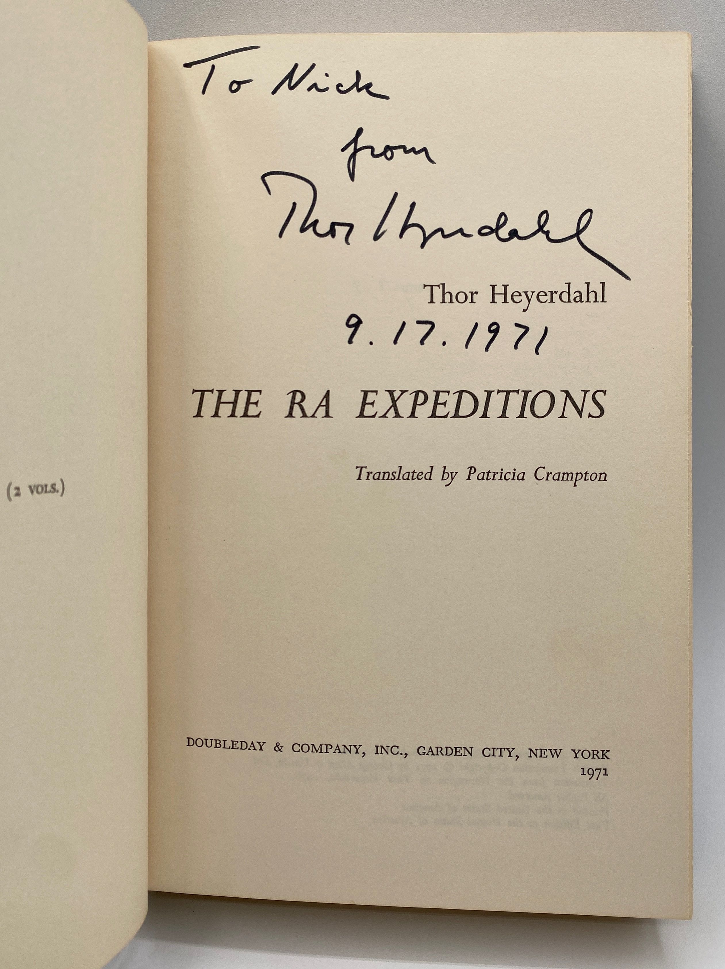 THE RA EXPEDITIONS. Signed by Thor Heyerdahl.