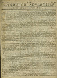 image of Accounts of Captain Cook's Voyage to Hawaii and the American Revolution in the Edinburgh Advertiser July 1-4, 1777