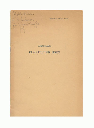 Clas Fredrik Horn. Särtryck ur Dikt och studie.