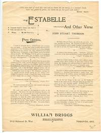 image of Publisher's promotion for "Estabelle And Other Verse" by John Stuart Thomson