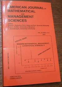 Modern Mathematical, Management, And Statistical Sciences, Ii: Advances In Theory & Application