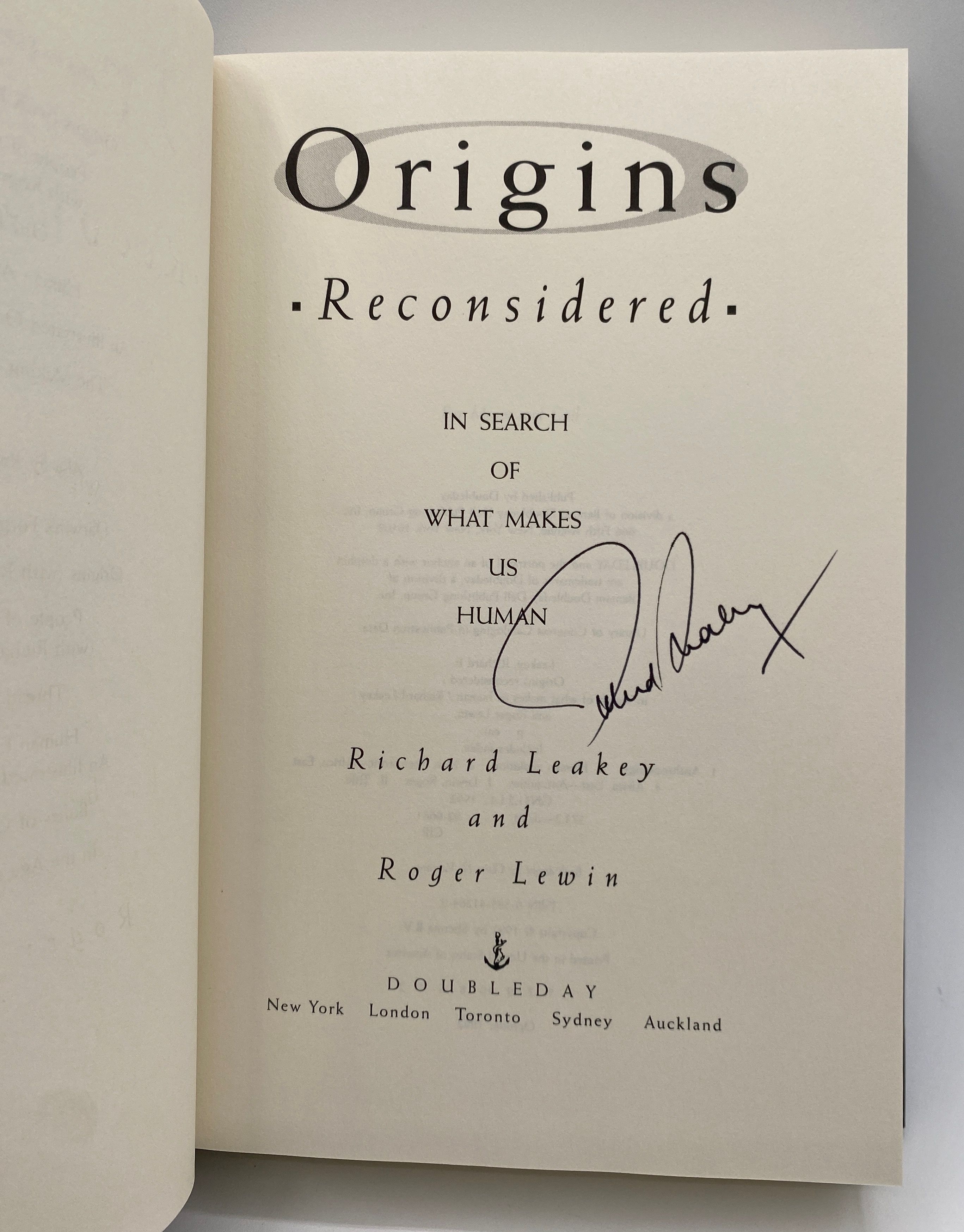 ORIGINS RECONSIDERED: In Search of What Makes Us H
