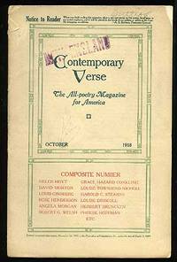 Philadelphia: Charles Wharton Stork, 1918. Softcover. Very Good. Vol. VI, no. 4. Front wrap stamped;...