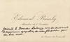Autograph Note on Visiting Card, in French
