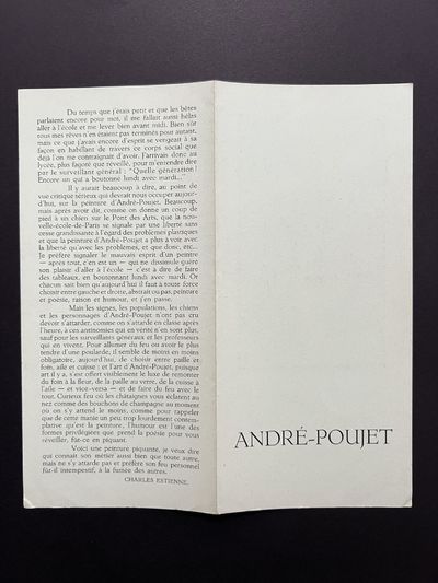 Exhibition invitation: André-Poujet (opens 1 June [1954])