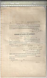 image of 1824 Permission for Schooner Lavinia sailing from Lynn to Salem Mass. Captain Daniel Tilton