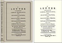 A Letter Concerning Libels, Warrants, The Seizure of Papers, and.. by Attributed John - Hardcover - 2007 - from The Lawbook Exchange Ltd (SKU: 52029)