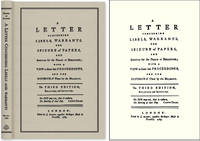 A Letter Concerning Libels, Warrants, The Seizure of Papers, and..