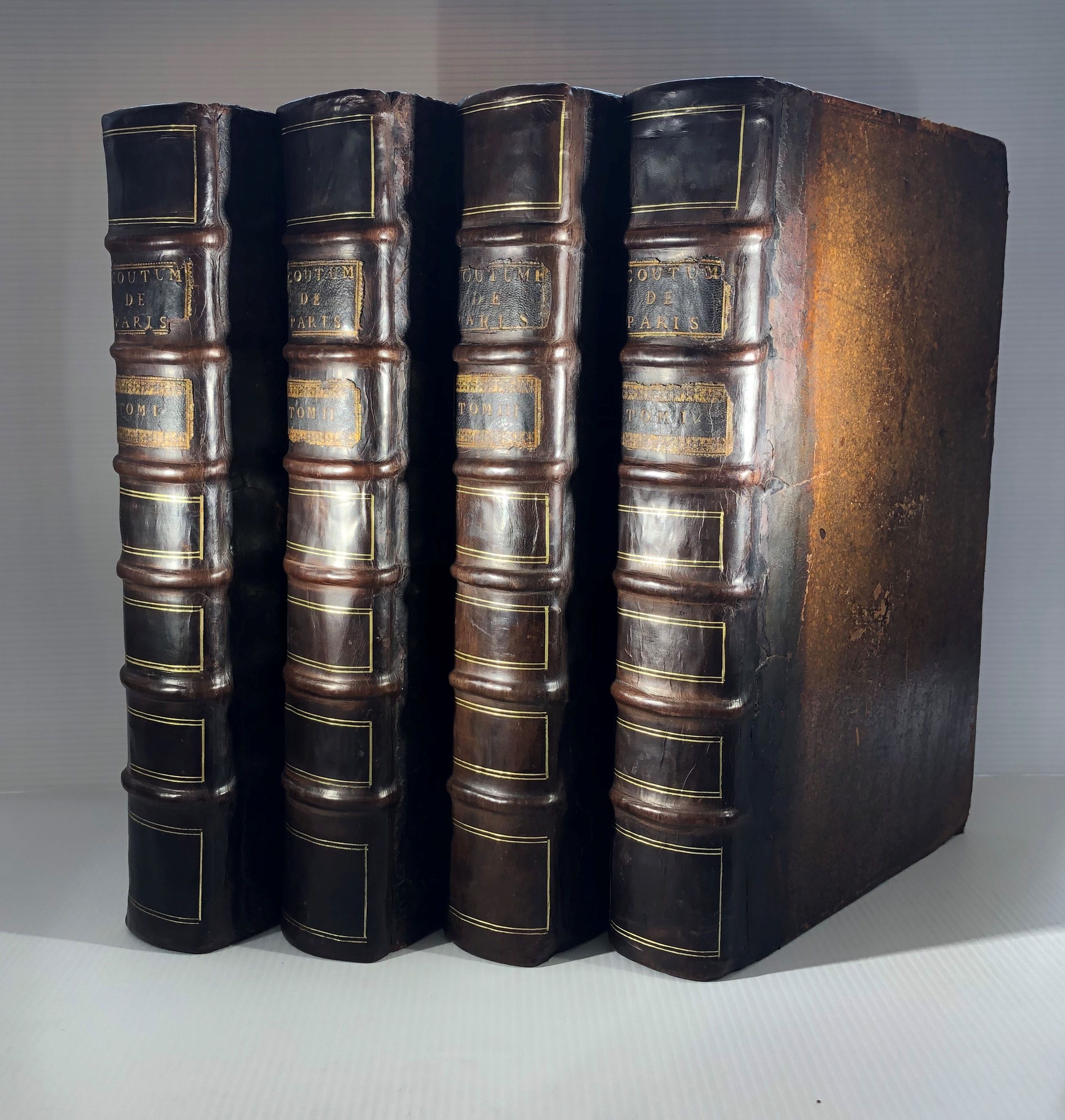 Coutume De Paris Par Granier Deschenes - Édition 1784 Avec Grande Carte, Reliure Cuir, Livre Ancien