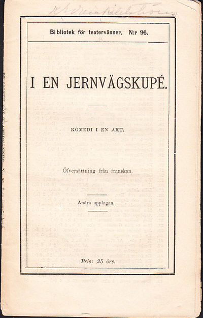 I en jernvägskupé. Komedi i en akt. Öfversättning…