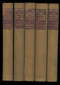 image of NATIONAL SERVICE LIBRARY. 5 VOLUME SET. ONE: UNIVERSAL MILITARY TRAINING. TWO: MILITARY STRENGTH AND RESOURCES OF THE UNITED STATES. THREE: PRINCIPLES OF MILITARY TRAINING. FOUR: RUDIMENTS OF DRILL MOBILE ARMY TROOPS. FIVE: WARFARE OF THE FUTURE.