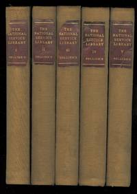 NATIONAL SERVICE LIBRARY.  5 VOLUME SET.  ONE: UNIVERSAL MILITARY TRAINING.  TWO: MILITARY STRENGTH AND RESOURCES OF THE UNITED STATES.  THREE: PRINCIPLES OF MILITARY TRAINING.  FOUR: RUDIMENTS OF DRILL MOBILE ARMY TROOPS.  FIVE: WARFARE OF THE FUTURE. by Kilbourne, Charles E., Major, Editor-in-chief.  Major General Leonard Wood, Lieut. Col. Dwight E. Aultman, Major Frank R. McCoy, Captain William T. Carpenter, Lieut. Col. Henry Jervey - 1917