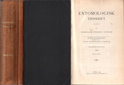 ENTOMOLOGISK TIDSKRIFT. ÅRGÅNGEN 29-31.