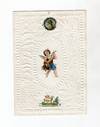 Handsome Embossed 12mo Valentine with Victorian Scrap, Fine Jungle-themed Embossed Pictorial Bifolium