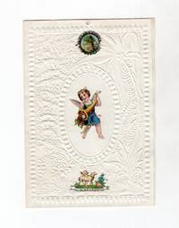 Handsome Embossed 12mo Valentine with Victorian Scrap, Fine Jungle-themed Embossed Pictorial Bifolium