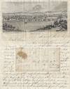 1845 - A postally used letter sheet featuring a terrific engraving of the Cincinnati riverfront with over 15 docked paddle-wheelers
