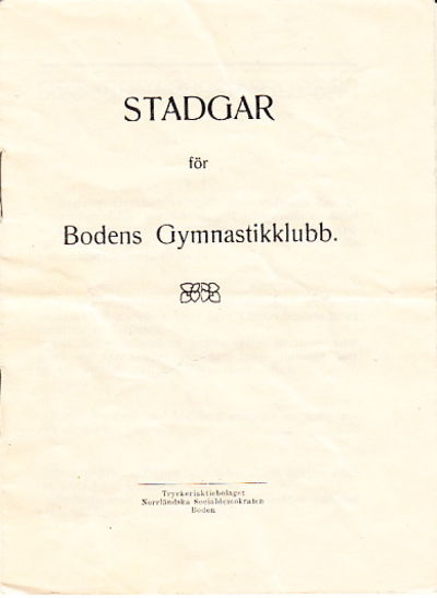Stadgar för Bodens Gymnastikklubb.