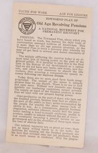 image of The Townsend Plan of old age revolving pensions: a national movement for permanent recovery