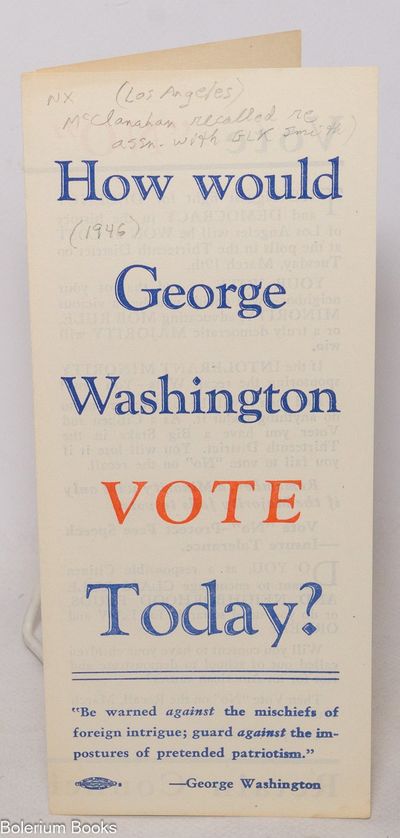 How would George Washington vote today