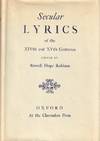 Secular Lyrics of the XIVth and XVth Centuries