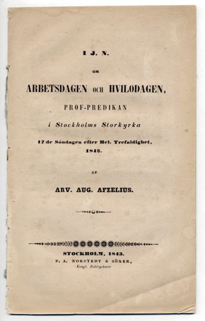 Om arbetsdagen och hvilodagen, prof-predikan i…