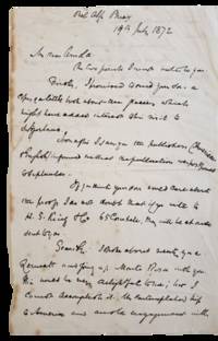 History of Climate Science John Tyndall Autograph Letter Signed on Glaciers and Heat Research Written During Greenhouse Investigations 19 July 1872
