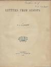 LETTERS FROM EUROPE