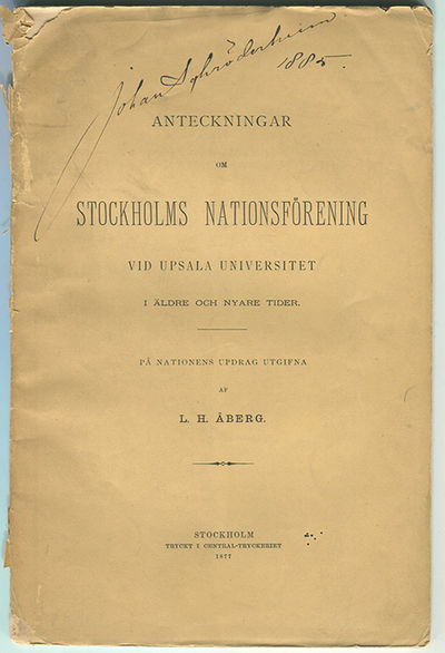 Anteckningar om Stockholms nationsförening vid…