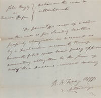 Autograph Manuscript, signed (“R.B. Taney”), as attorney for the plaintiff in the case of John Bayly vs. Frederick Pifer