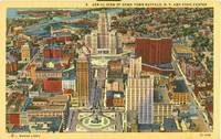 Aerial View of Down Town Buffalo, New York and Civic Center unused linen Postcard