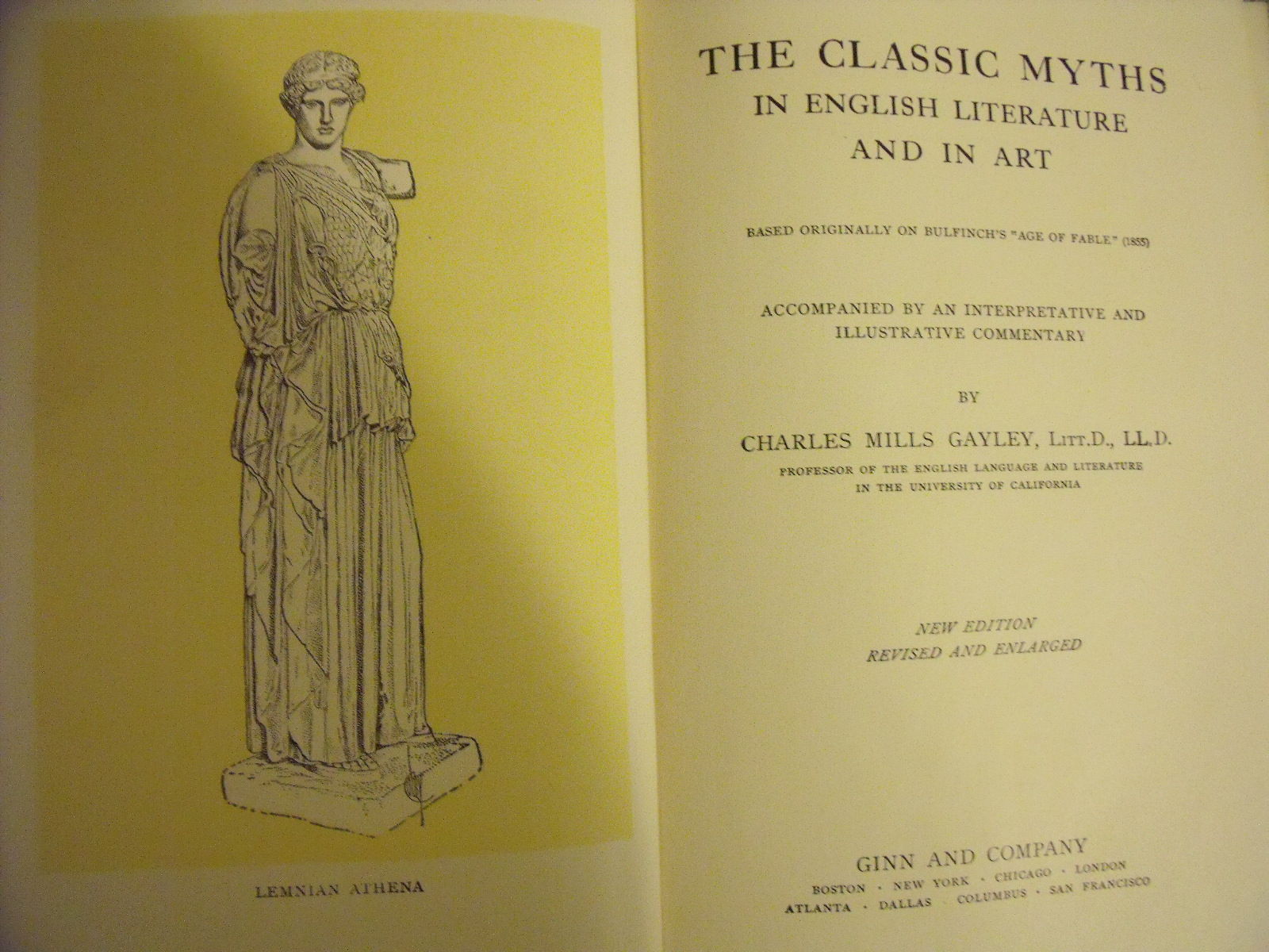 The Classic Myths in English Literature and in Art by Charles Mills