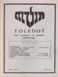 Toledot: The Journal of Jewish Genealogy Volume 2, Number 3 Winter 1978-79