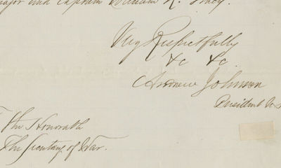 President Andrew Johnson Writes Secretary of War Stanton, Asking Him to Revoke a Post War Order