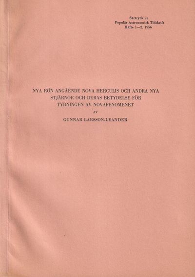 Nya rön angående Nova Herculis och andra nya…