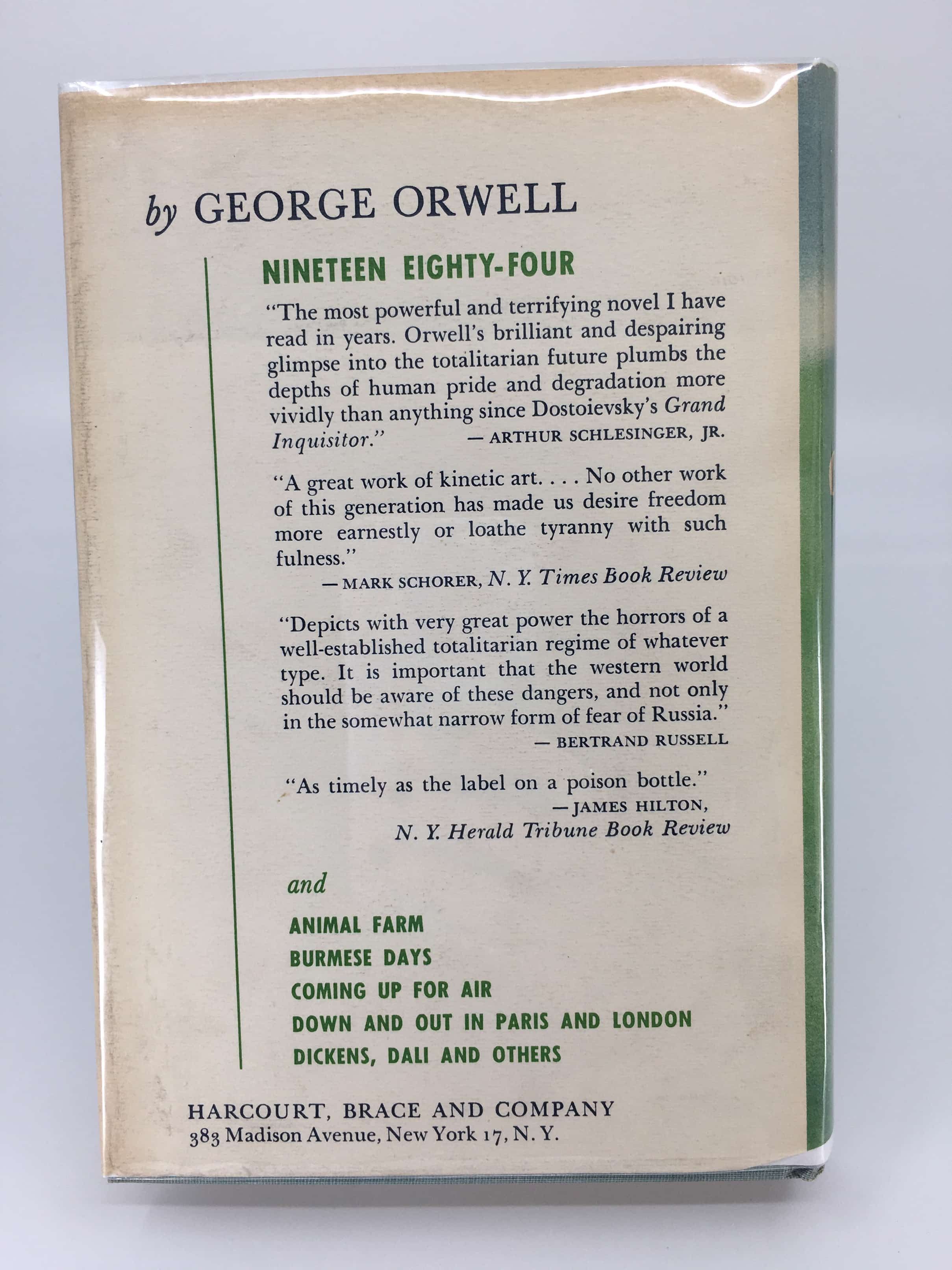 Coming Up For Air by Orwell First American 1950 from La
