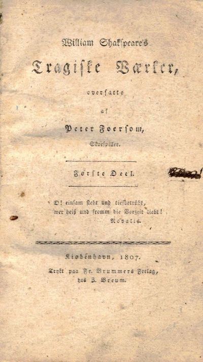 William Shakspeare’s Tragiske Værker, oversatte…