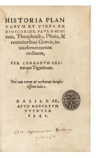 Historia Plantarum et Vires, ex Dioscoride, Paulo Aegineta, Theophrasto, Plinio et recentioribus Graecis, juxta… by Conrad GESNER - Hardcover - from Jonathan A. Hill, Bookseller, Inc. (SKU: 6456)