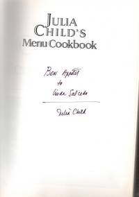 Julia Child&#039;s Menu Cookbook by Julia Child; James Scherer [Photographer]; E. S. Yntema [Collaborator]; - 1991-09-07