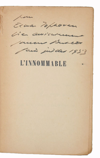 L'Innommable. - [PRESENTATION-COPY]