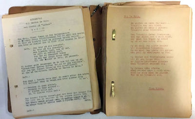 Maskinskrivne og handskrivne viser, dikt og…