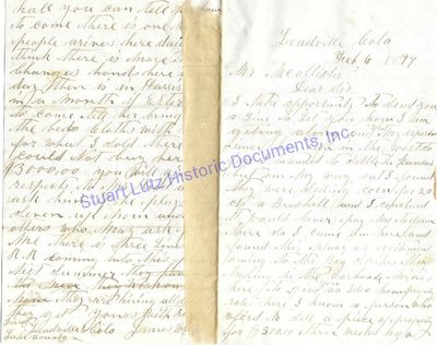 Two Letters From Boomtown Leadville, Colorado Describing The Location: Three Classes Of People: Speculators, Gamblers, And Working Men I Fill My House With Lodgers Every Night At Fifty Cents EachThere Is One Hundred People Arrives Here Daily