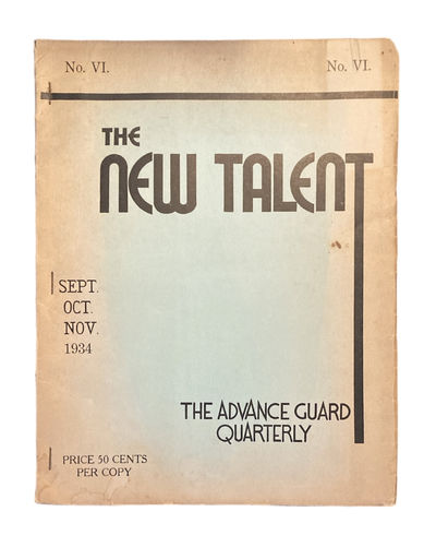 New York: E. G. Arnold and Weldon Giniger, 1934. First Edition. Very good. Issue No. VI - Sept. Oct....