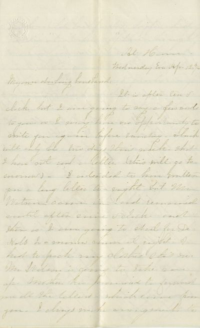 A Pair of Letters Written by the Wife of a 105th Illinois Officer at the Close of the Civil War, Centered on a Suspicious Figure Carrying a Valuable Object and the Fear of Deception, and of Losing Her Husband: “He has told half a doz different stories already about his capture […] Such conflicting ones create suspicion.”