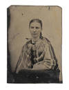 Portrait of Mexican Woman in Sarape Tintype, 19th Century