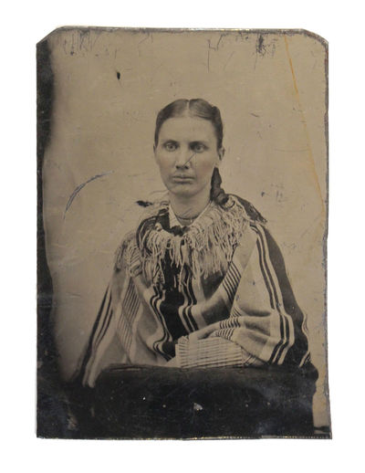 Portrait of Mexican Woman in Sarape Tintype, 19th Century